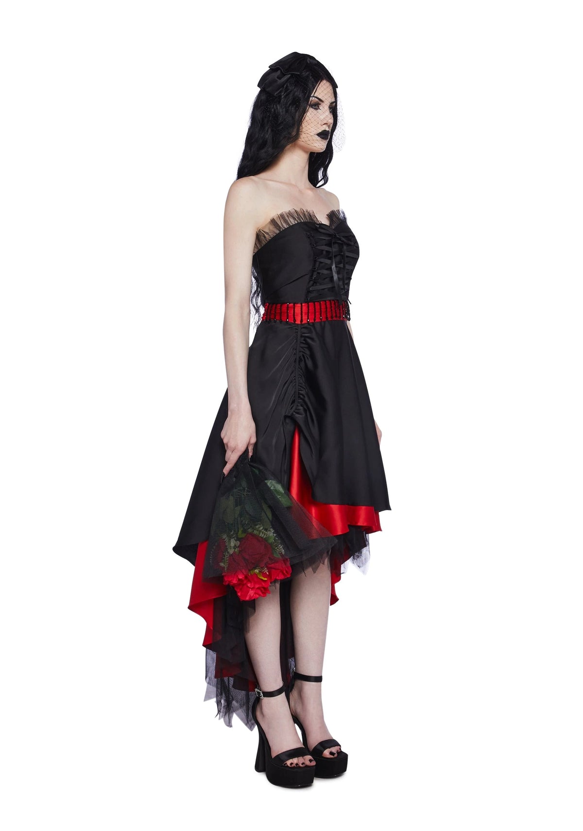 Gothic Bride Costume Set - Black