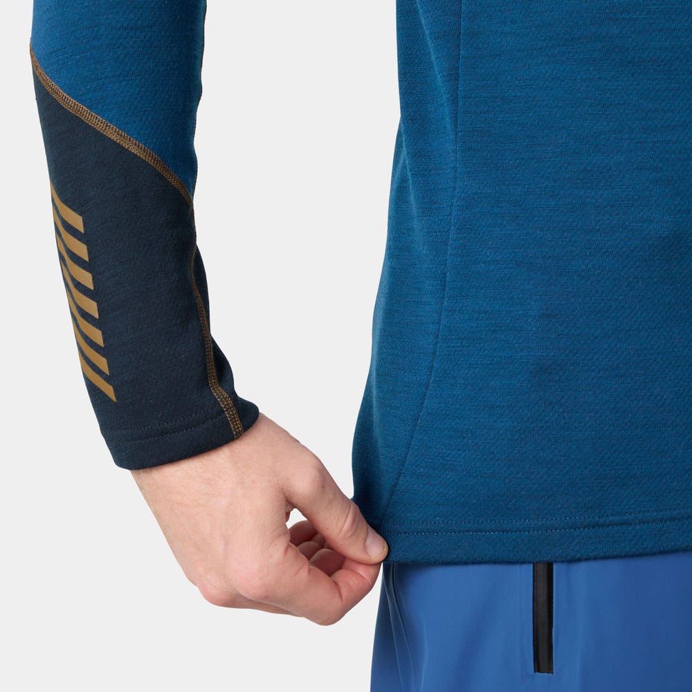 Men's Merino Wool Base Layer Top - Blue
