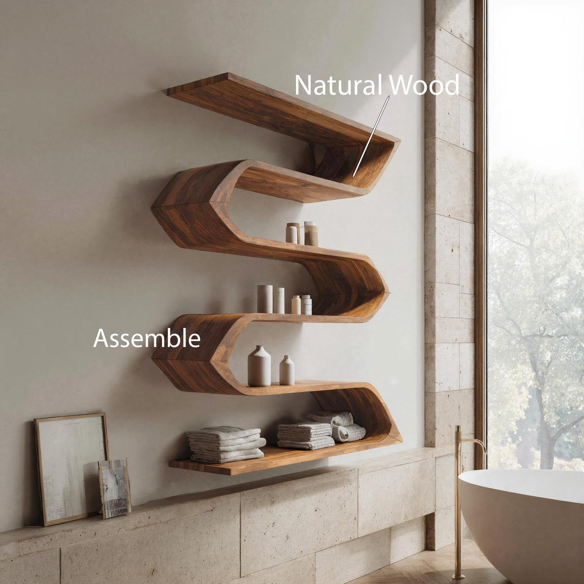 Modern Sculptural Wall Mounted Bathroom Storage For Bathroom