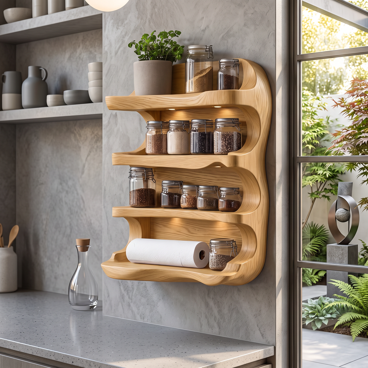 Rustic Style Handmade Spice Holder For Kitchen Furniture