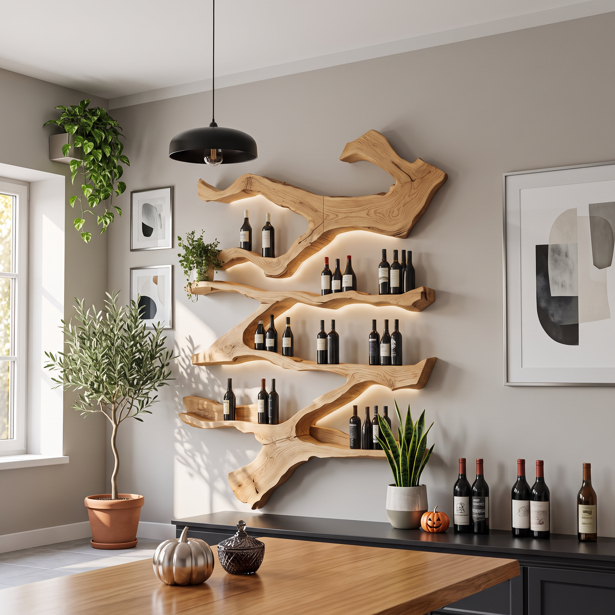 Farmhouse Wooden Live Edge Wine Holder