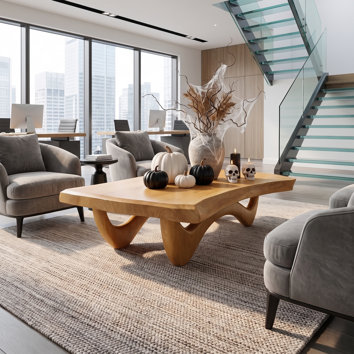 Modern Wooden Live Edge Coffee Table Furniture Decor Haunted Vibes