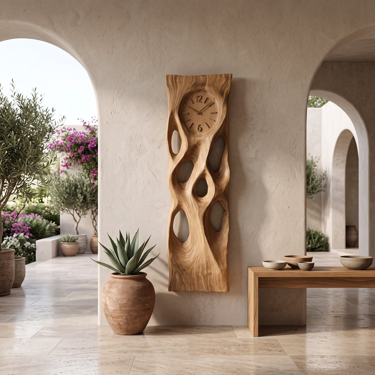Modern Wall Clock Vertical Design For Living Room