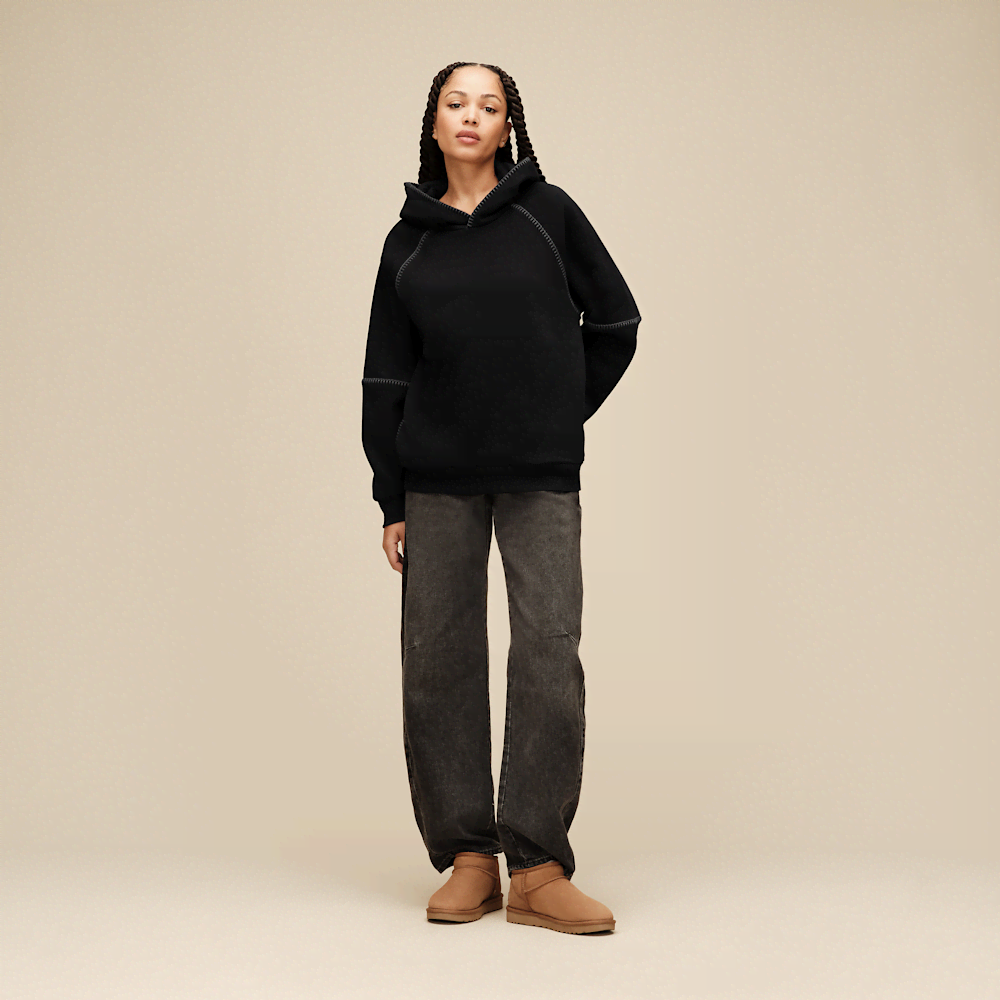 Women's Oversized Fleece Hoodie - Chestnut