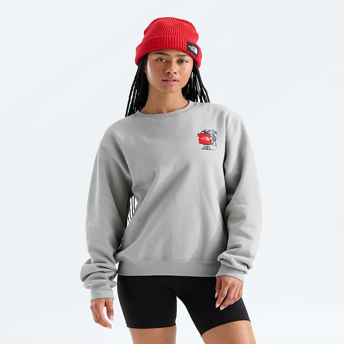 Unisex Relaxed Graphic Crew Sweatshirt - Stone