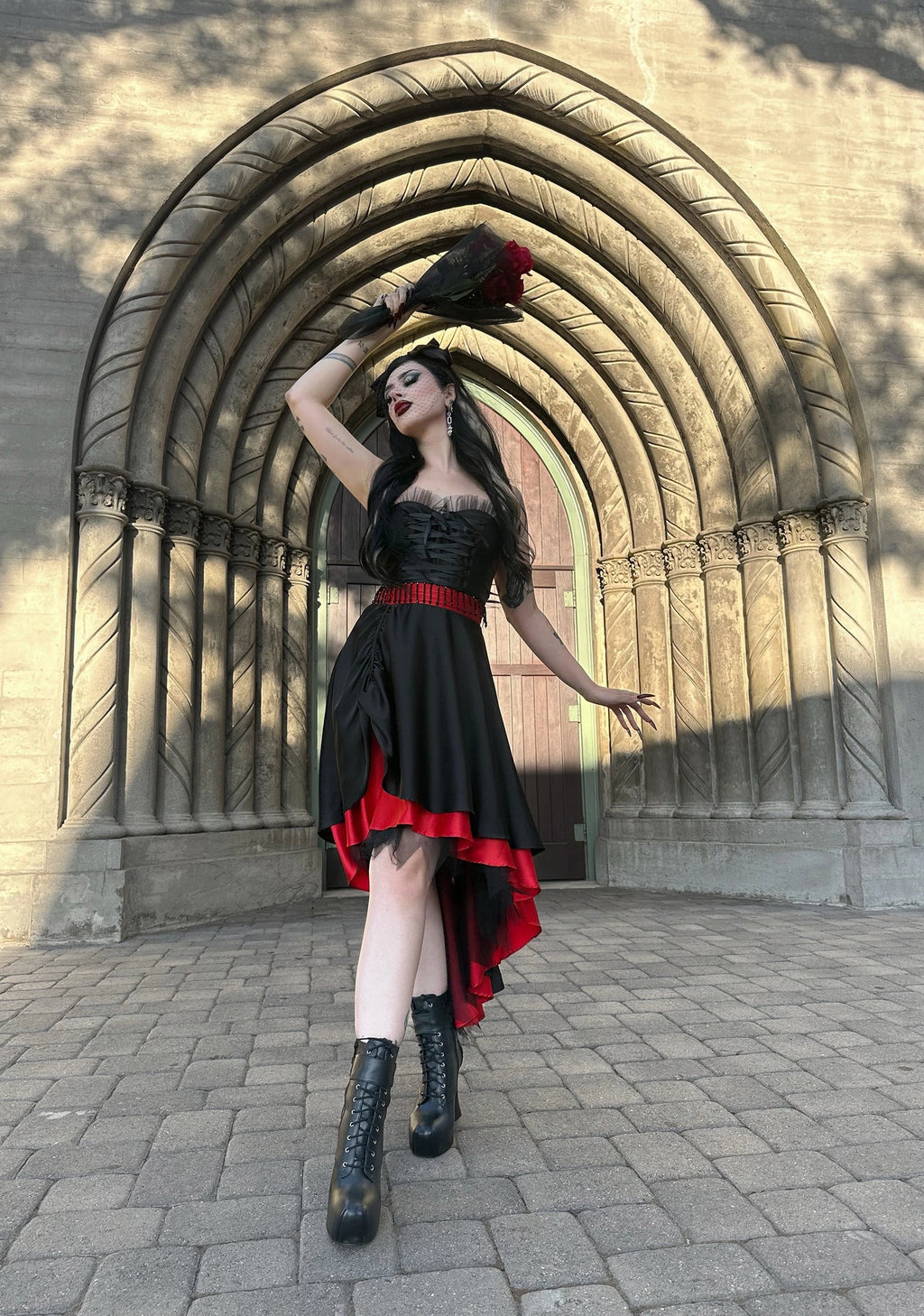 Gothic Bride Costume Set - Black