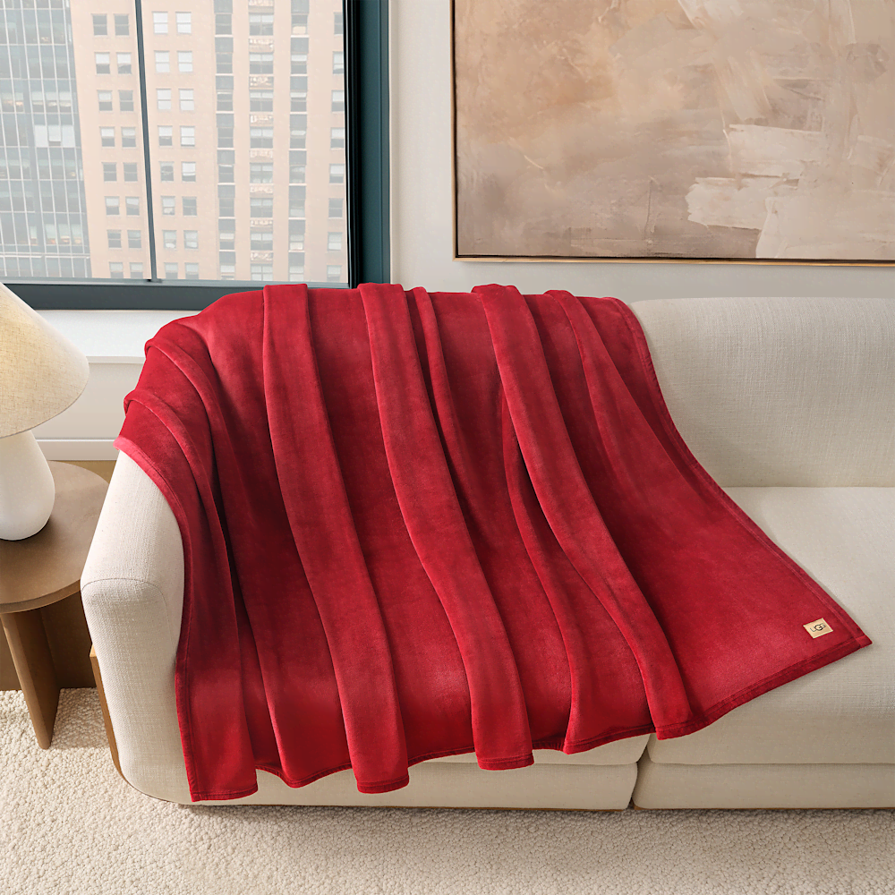 Extra-Large Plush Polyester Throw - Coffee Berry