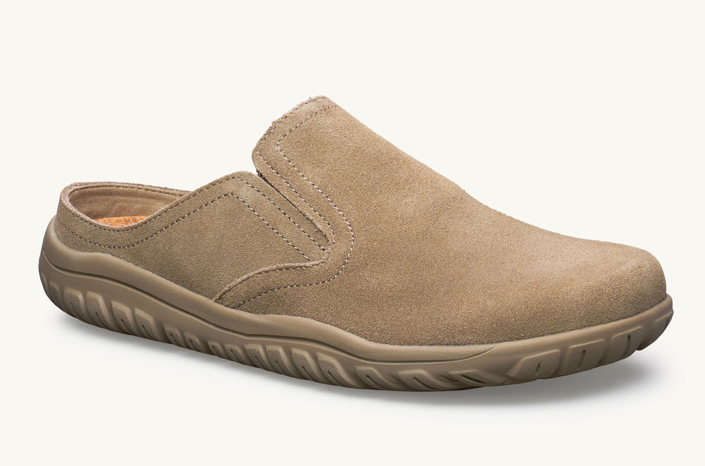 Women's Suede Open-Heel Clog - Latte