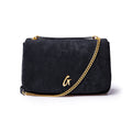 Medium Vegan Suede Flap Bag - Black