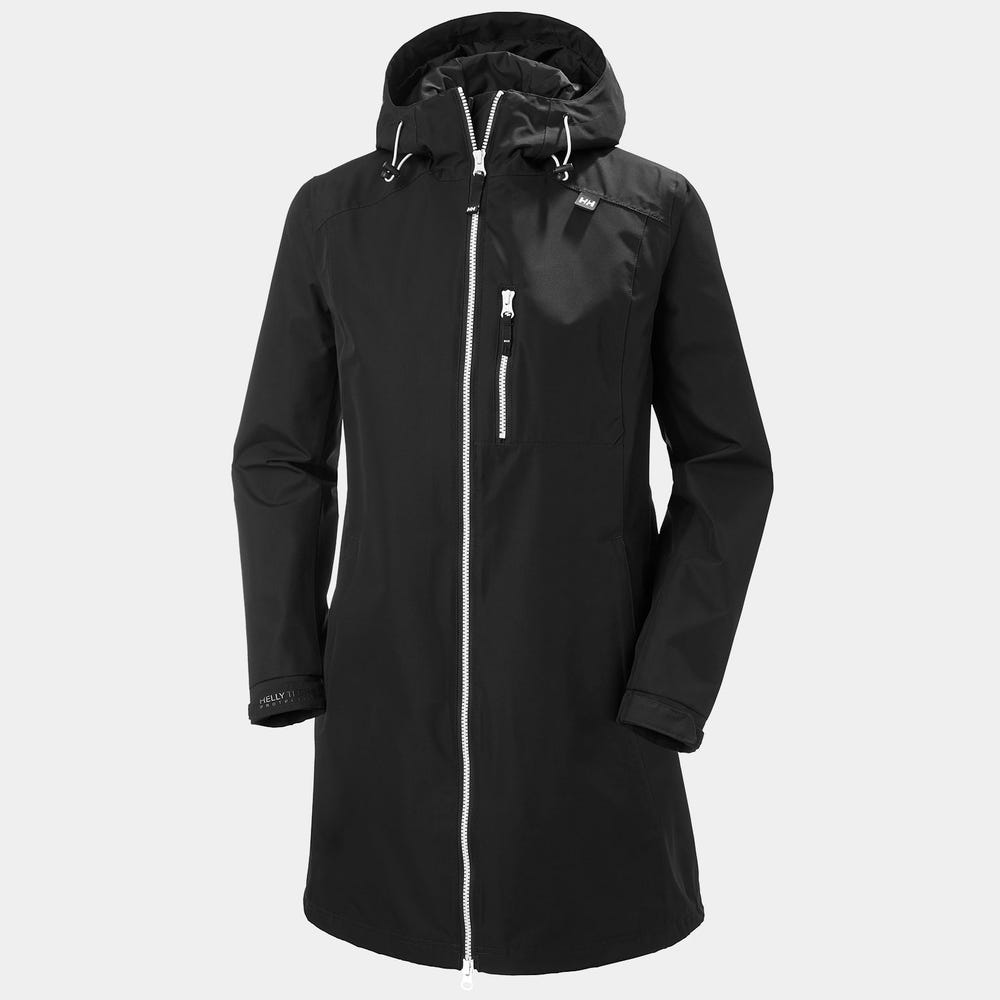 Women's Long Waterproof Rain Jacket - White