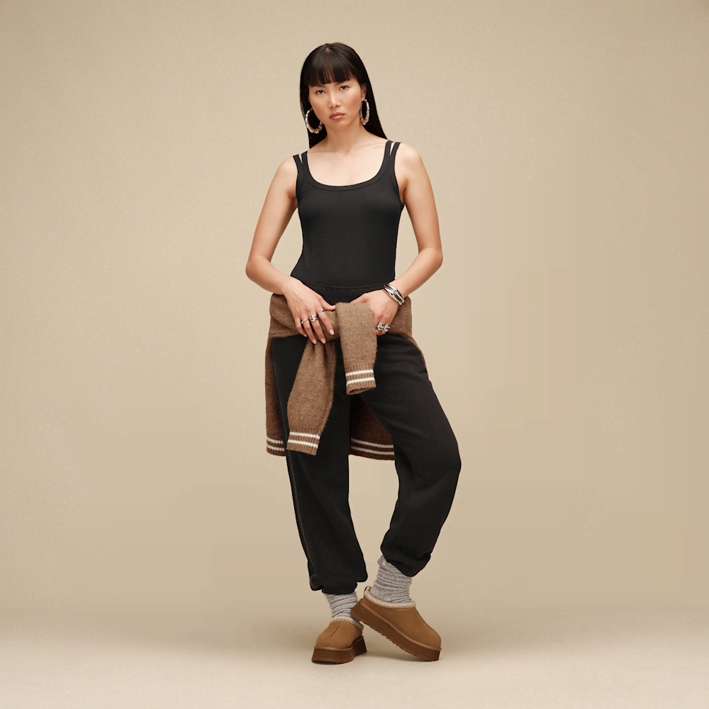 Women's Ribbed Split-Strap Tank Top - Allspice