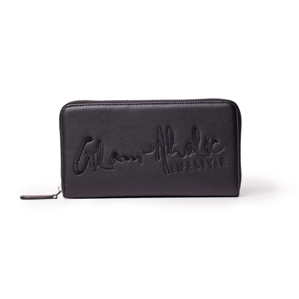 Large Vegan Leather Wallet - Black