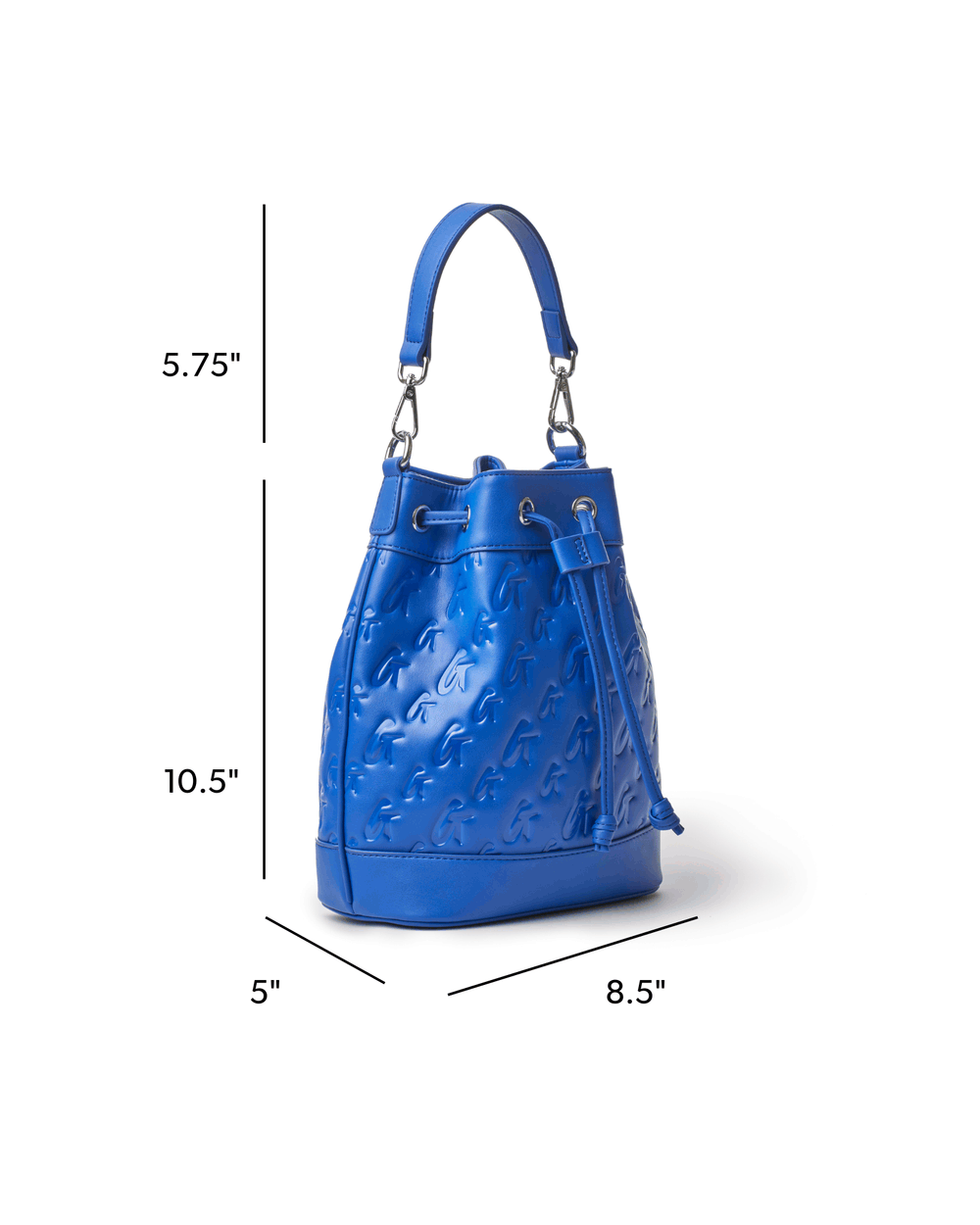 Medium Drawstring Bucket Bag - Blue