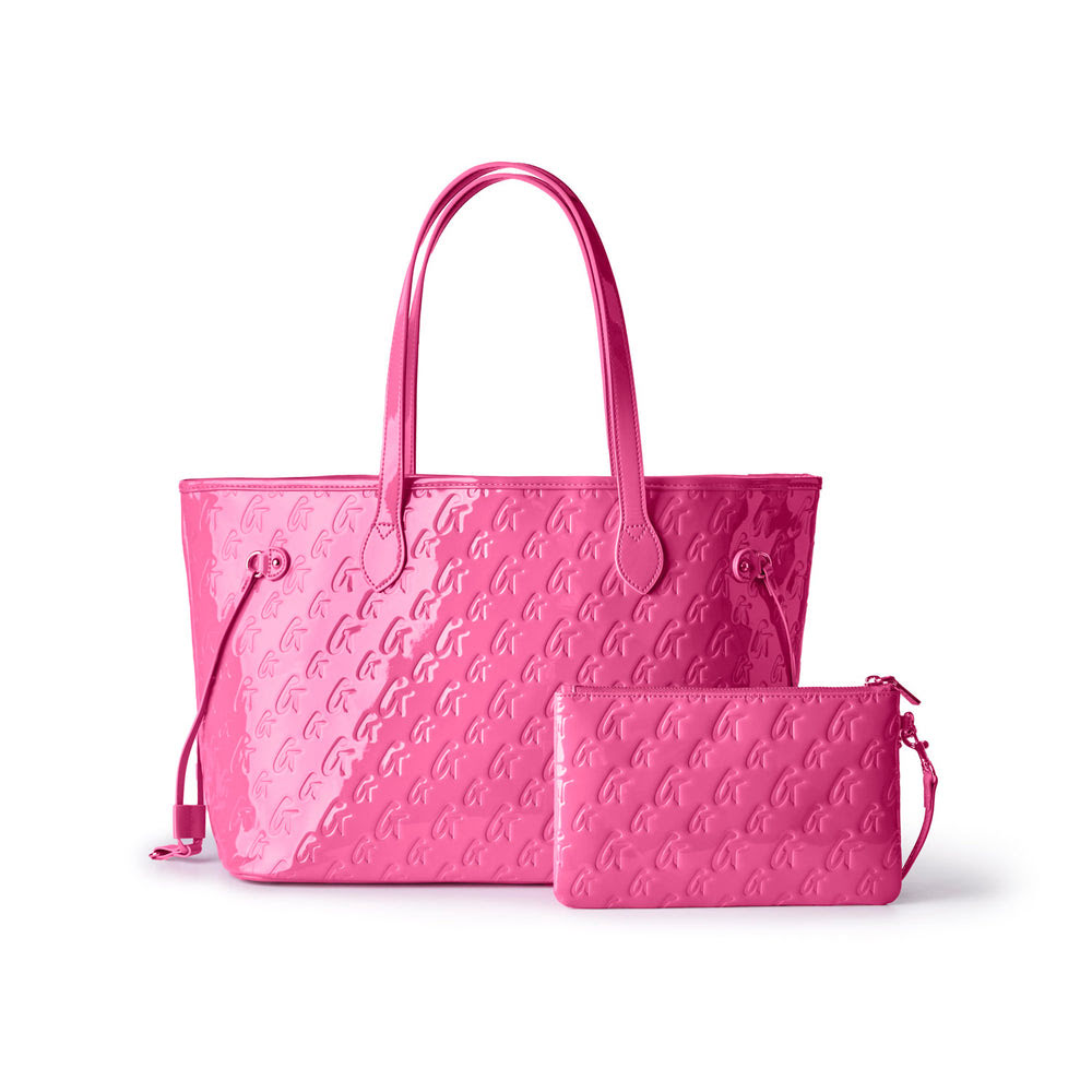 Mirrored Travel Bag Set - Hot Pink