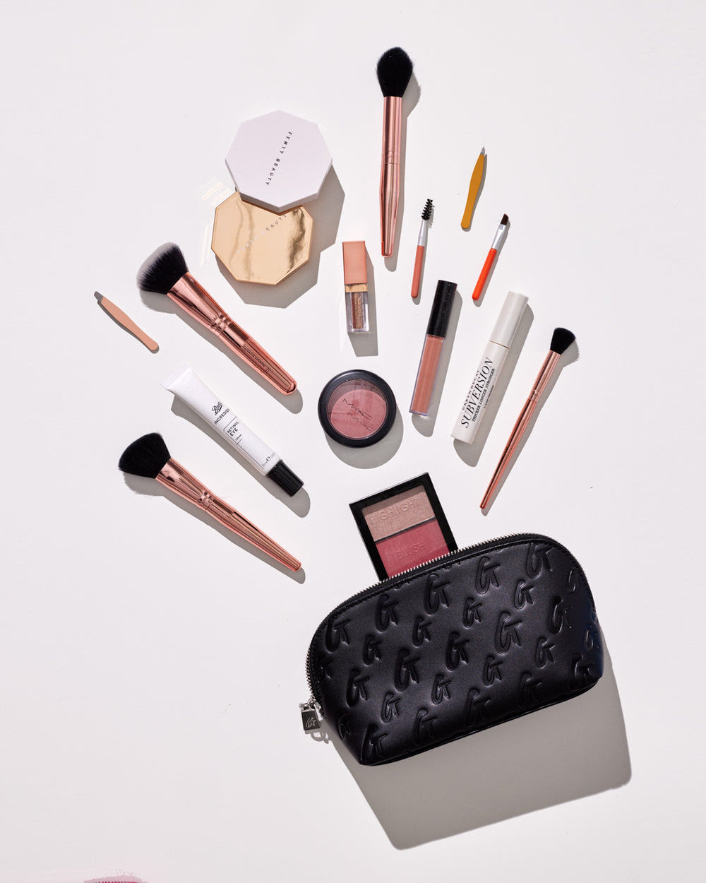 Mirrored Cosmetic Pouch - Black
