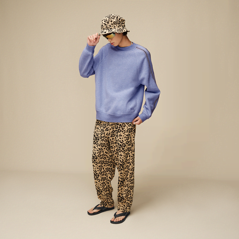 Men's Trimmed Crewneck Sweatshirt - Brown