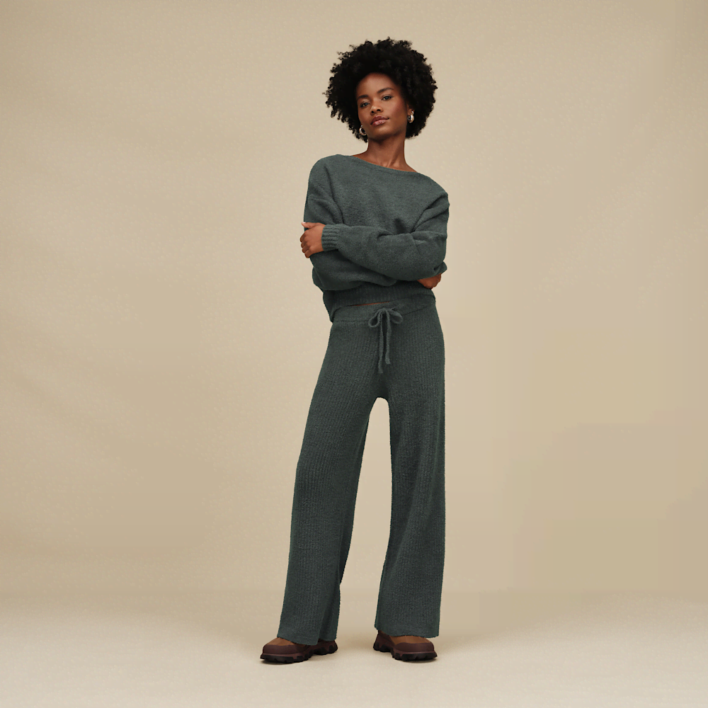 Women's Ribbed Straight-Leg Pants - Allspice