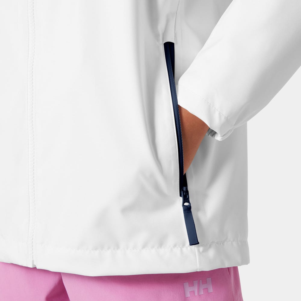 Kids' Fleece-Lined Rain Jacket - White