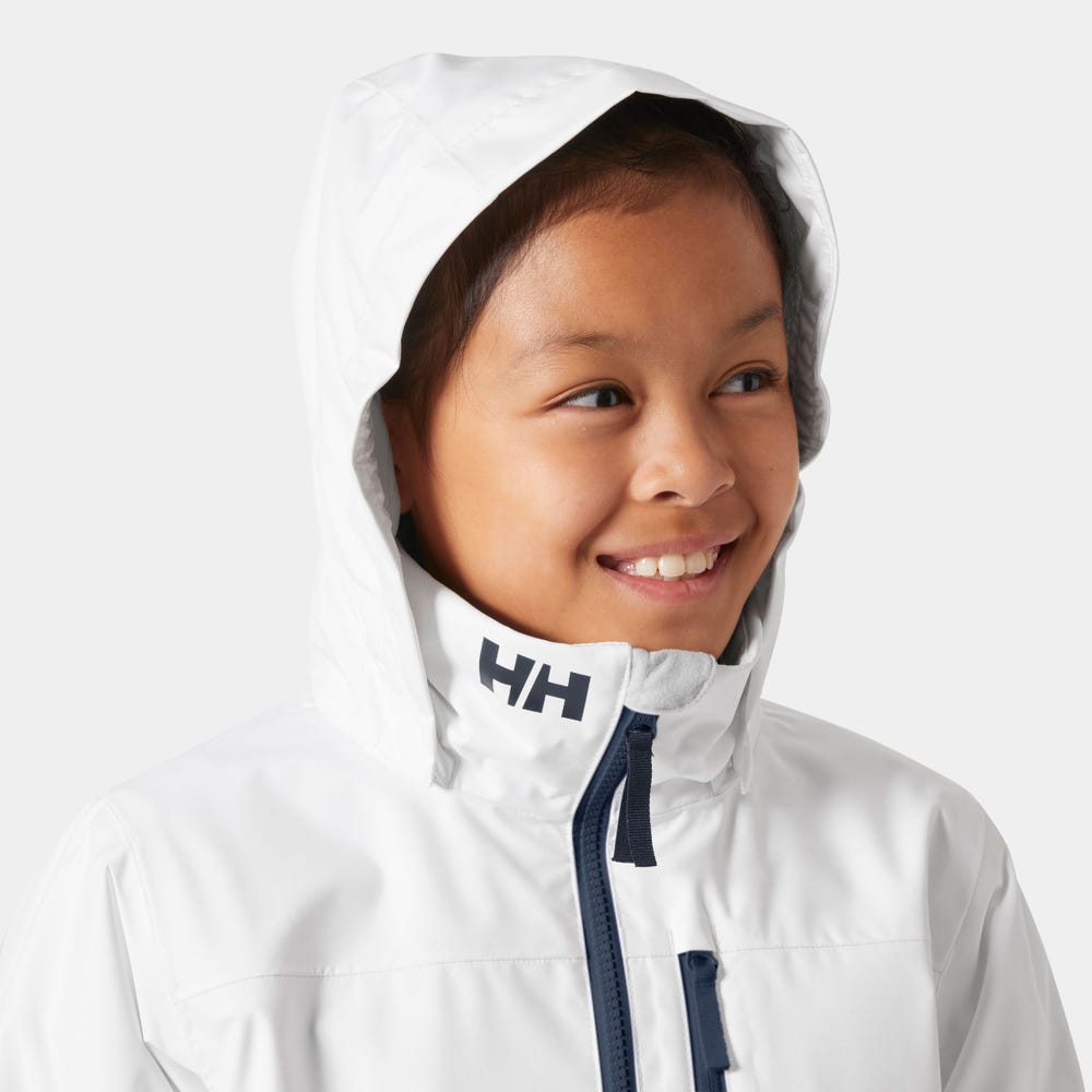 Kids' Fleece-Lined Rain Jacket - White