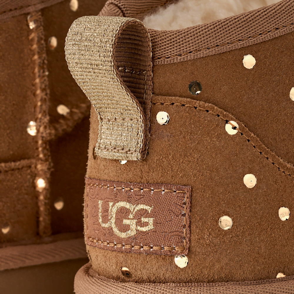 Kids' Low Suede Boot With Metallic Dots - Black