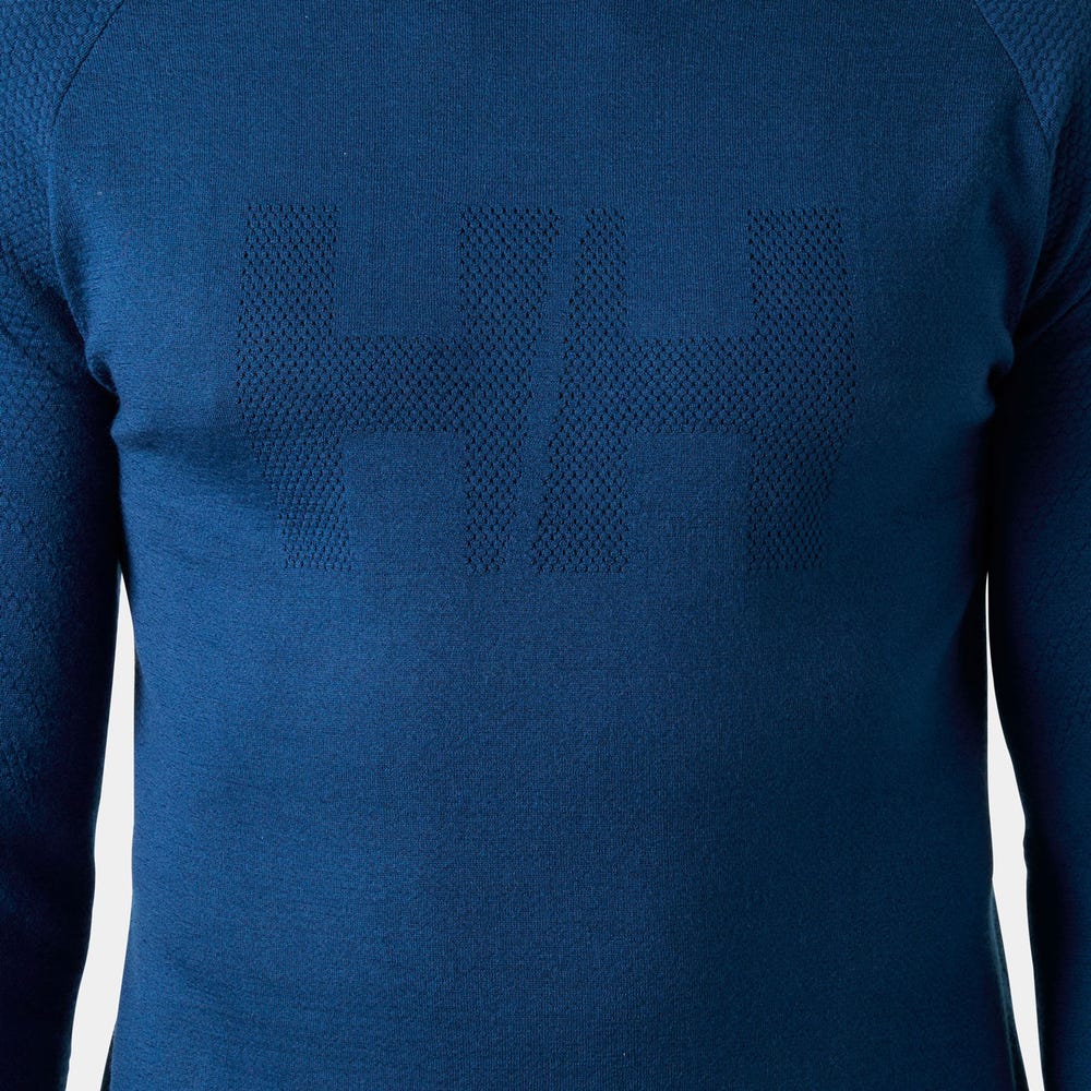 Men's Merino Wool Base Layer Hoodie - Blue