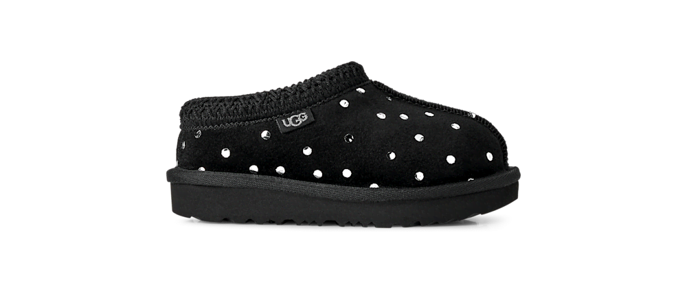 Toddler Metallic Dot Suede Mule - Black