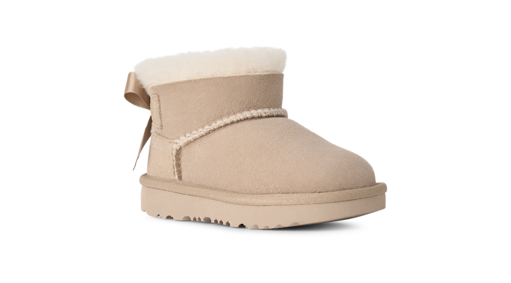 Toddler Sheepskin Bow Ankle Boot - Chestnut