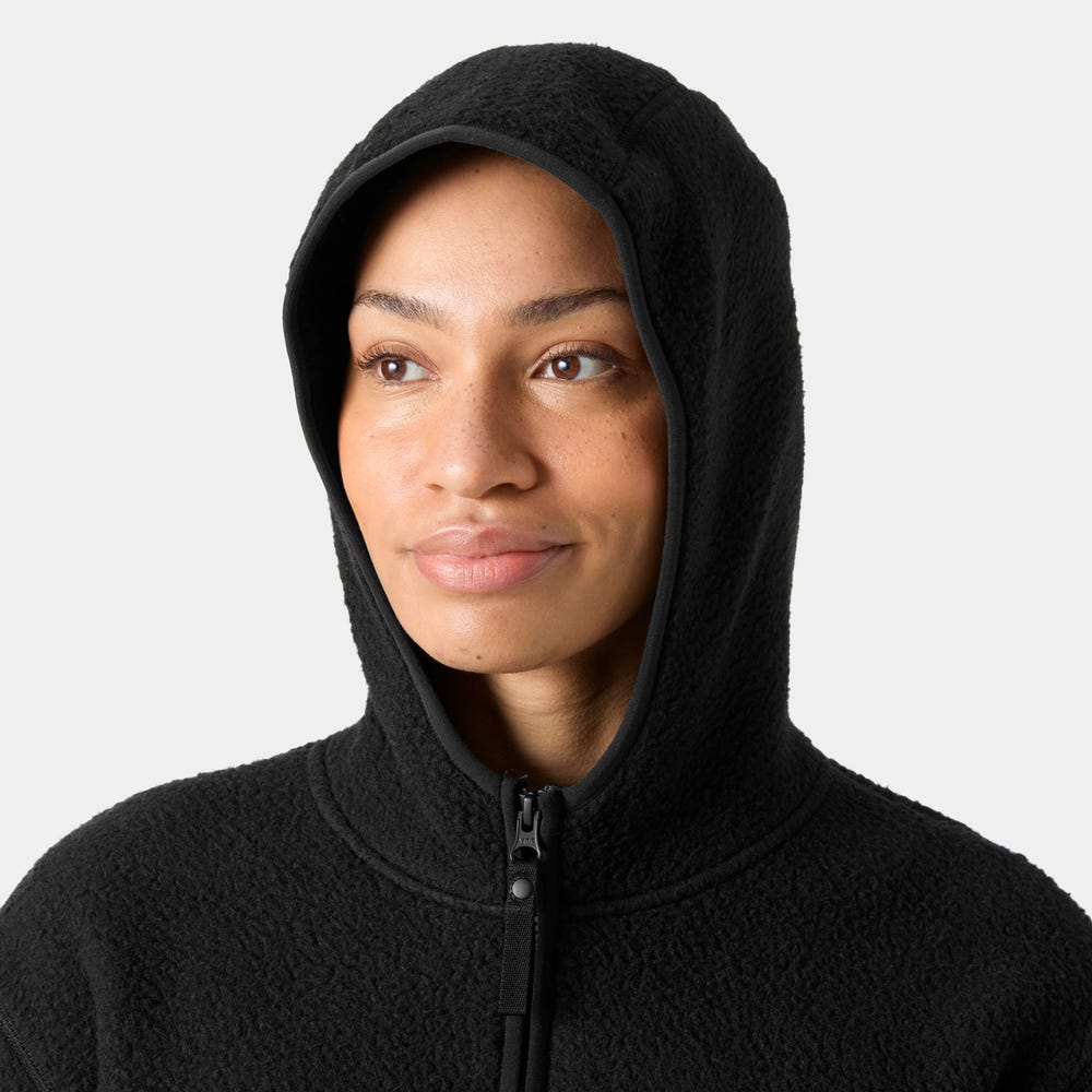 Women's Hooded Pile Fleece Jacket - Purple