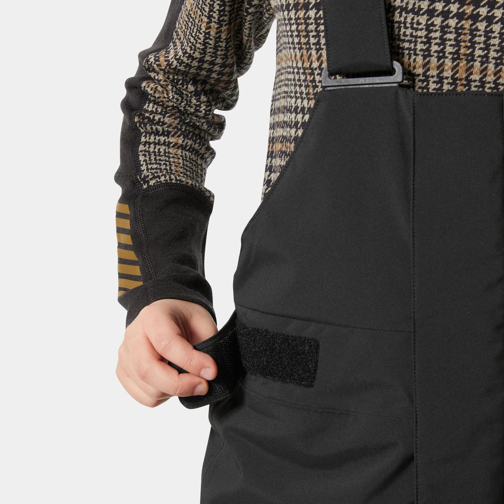 Juniors' Insulated Ski Bib Pants - Black