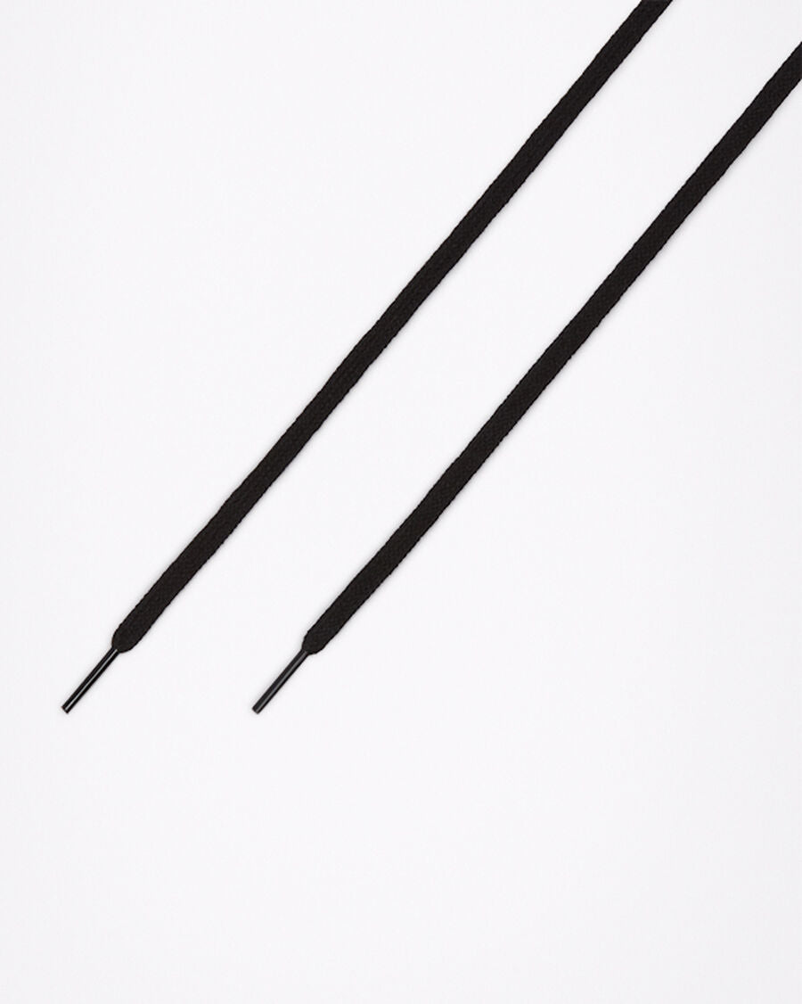 54-Inch Flat Cotton Shoelaces - Black - Black