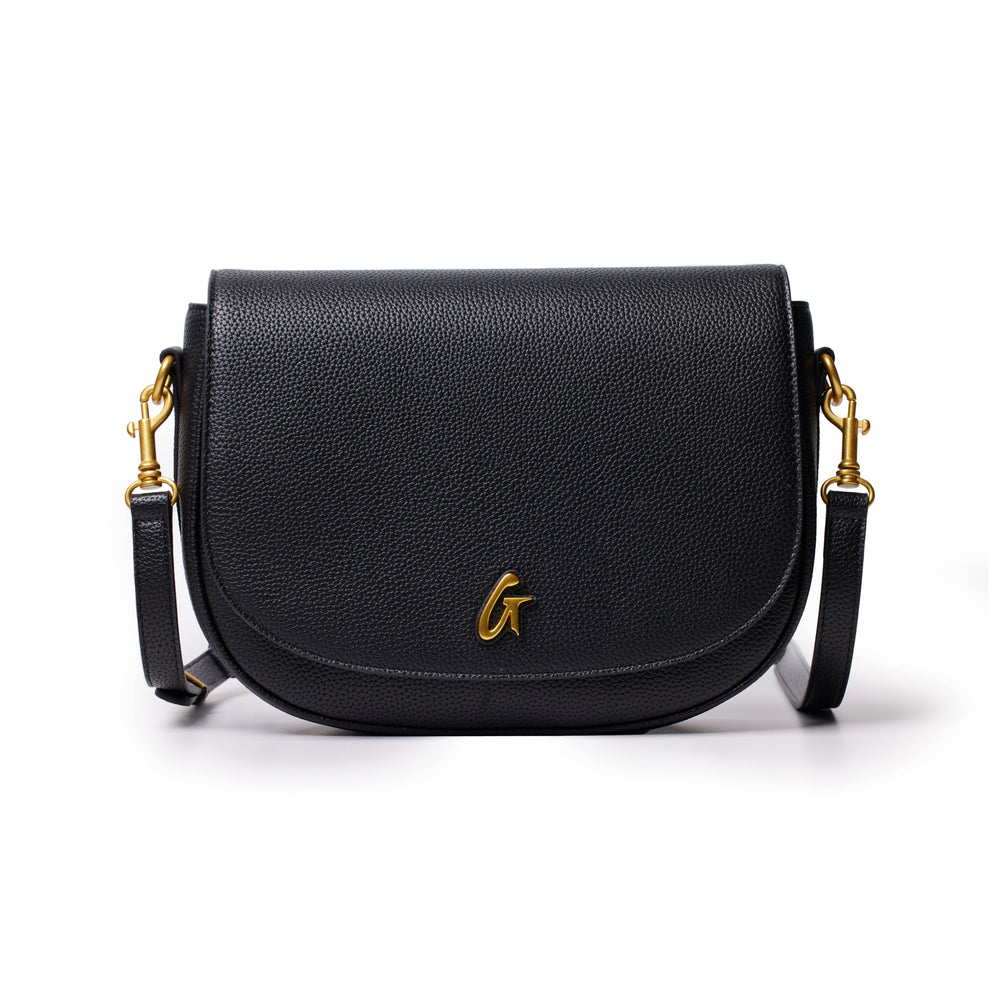 Large Textured Shoulder Bag - Black