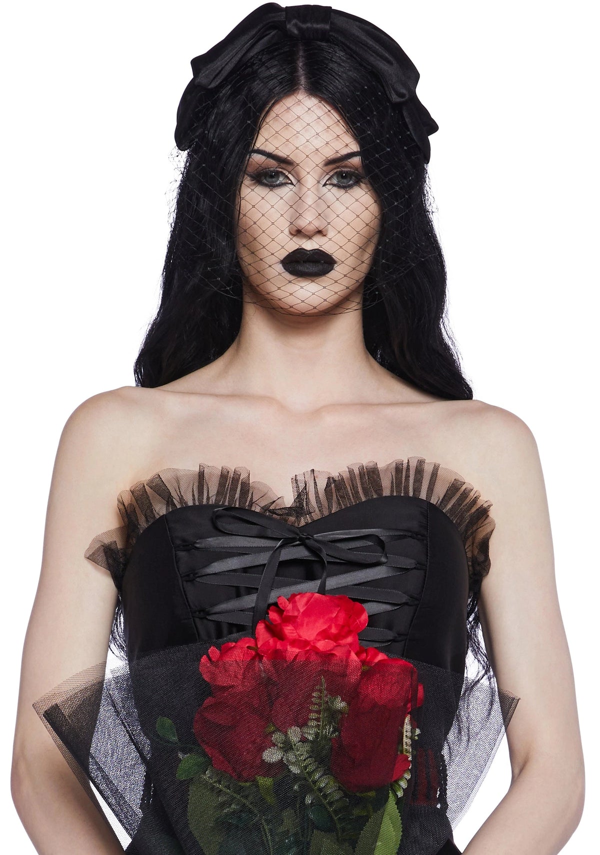 Gothic Bride Costume Set - Black