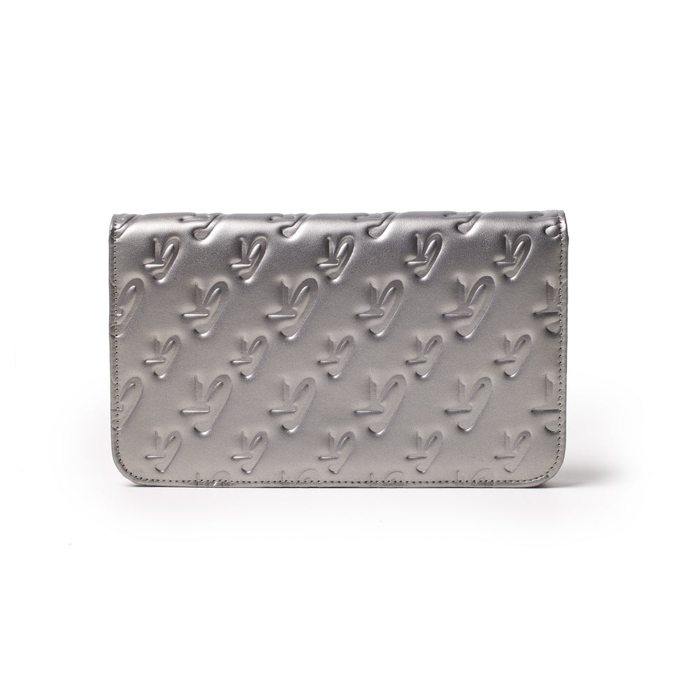 Vegan Leather Wallet On Chain - Platinum
