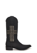 Studded Western Boots - Black