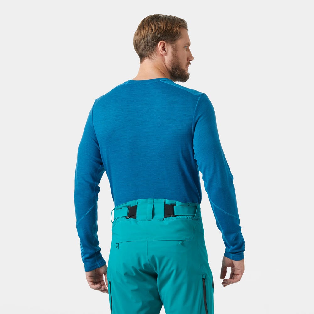 Men's Merino Wool Base Layer Top - Blue