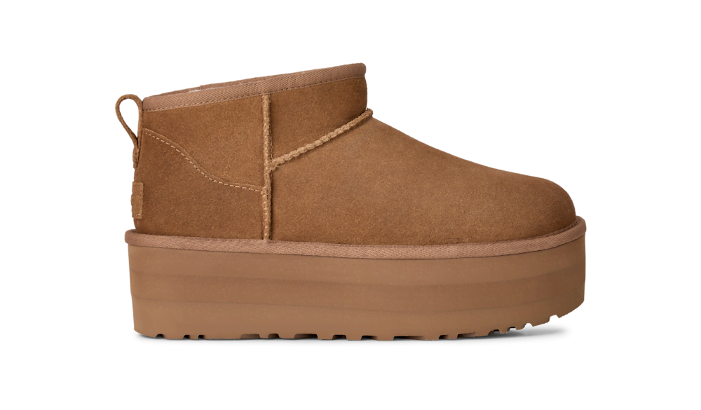 Women's Platform Ultra-Short Suede Boot - Sand