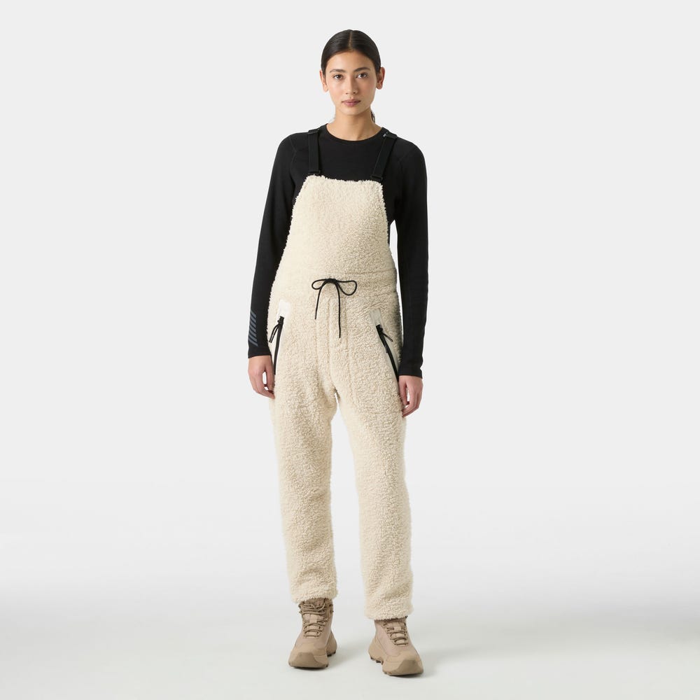 Unisex Printed Fleece Bib Overalls - Pink