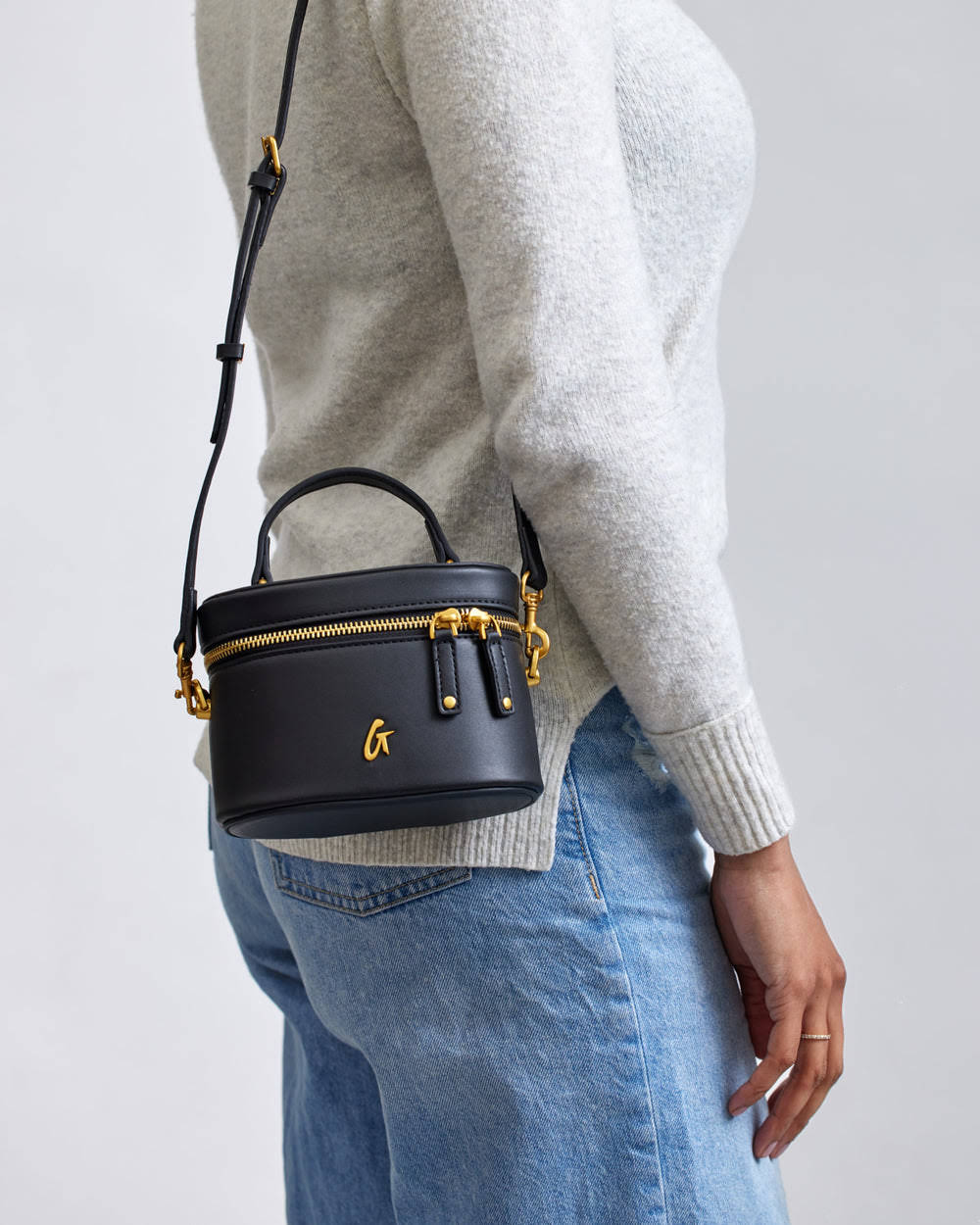 Mini Smooth Vanity Bag - Black
