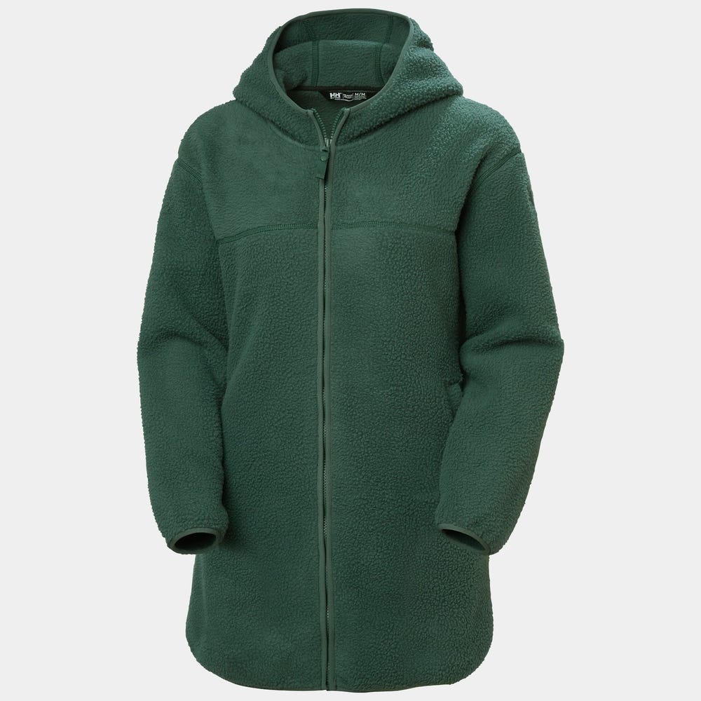 Women's Hooded Pile Fleece Jacket - Purple