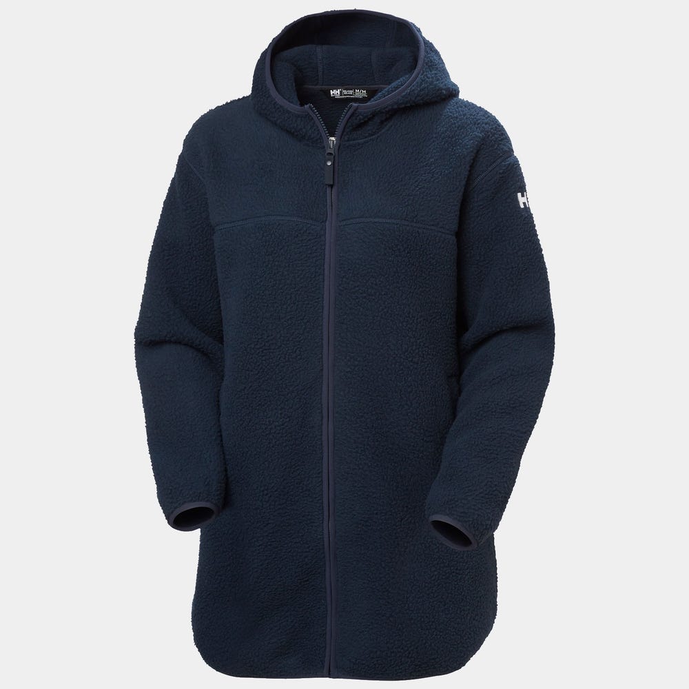 Women's Hooded Pile Fleece Jacket - Purple