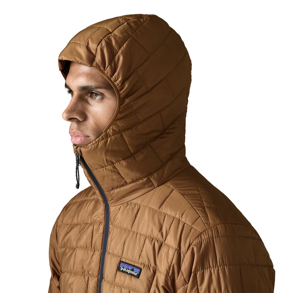 Men's Insulated Hooded Jacket - Brown
