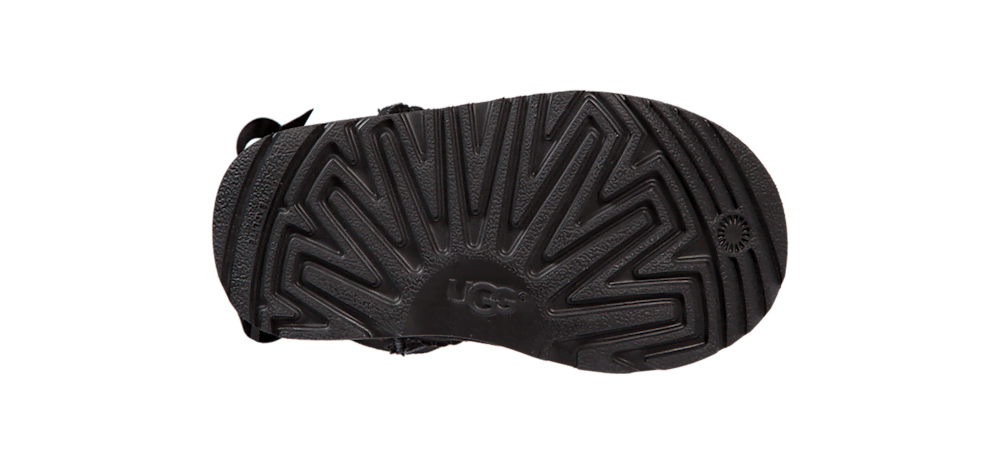 Toddler Bow Sheepskin Mini Boots - Black