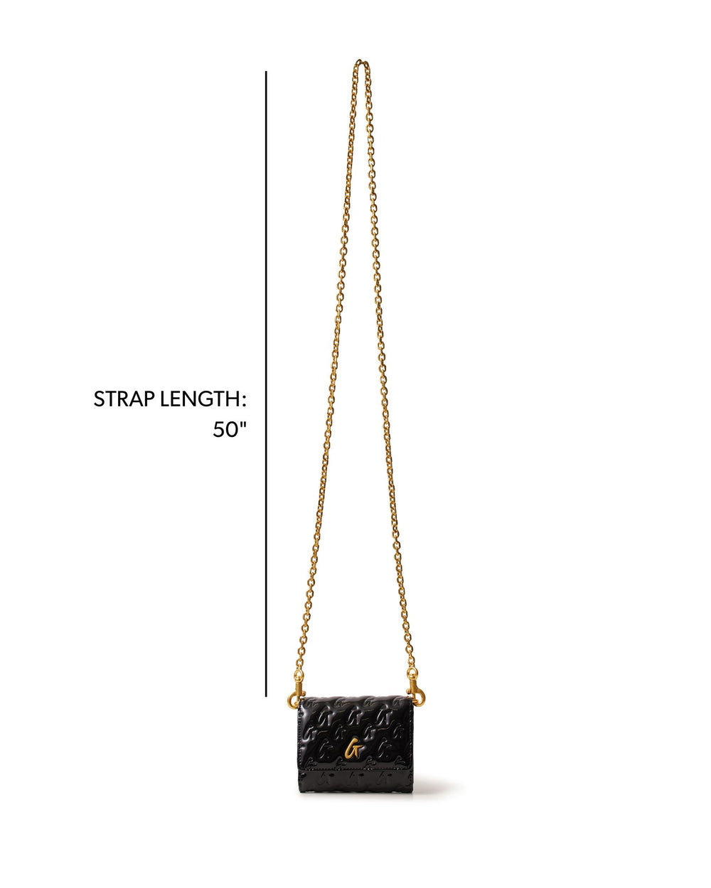 Mirrored Wallet With Chain - Black