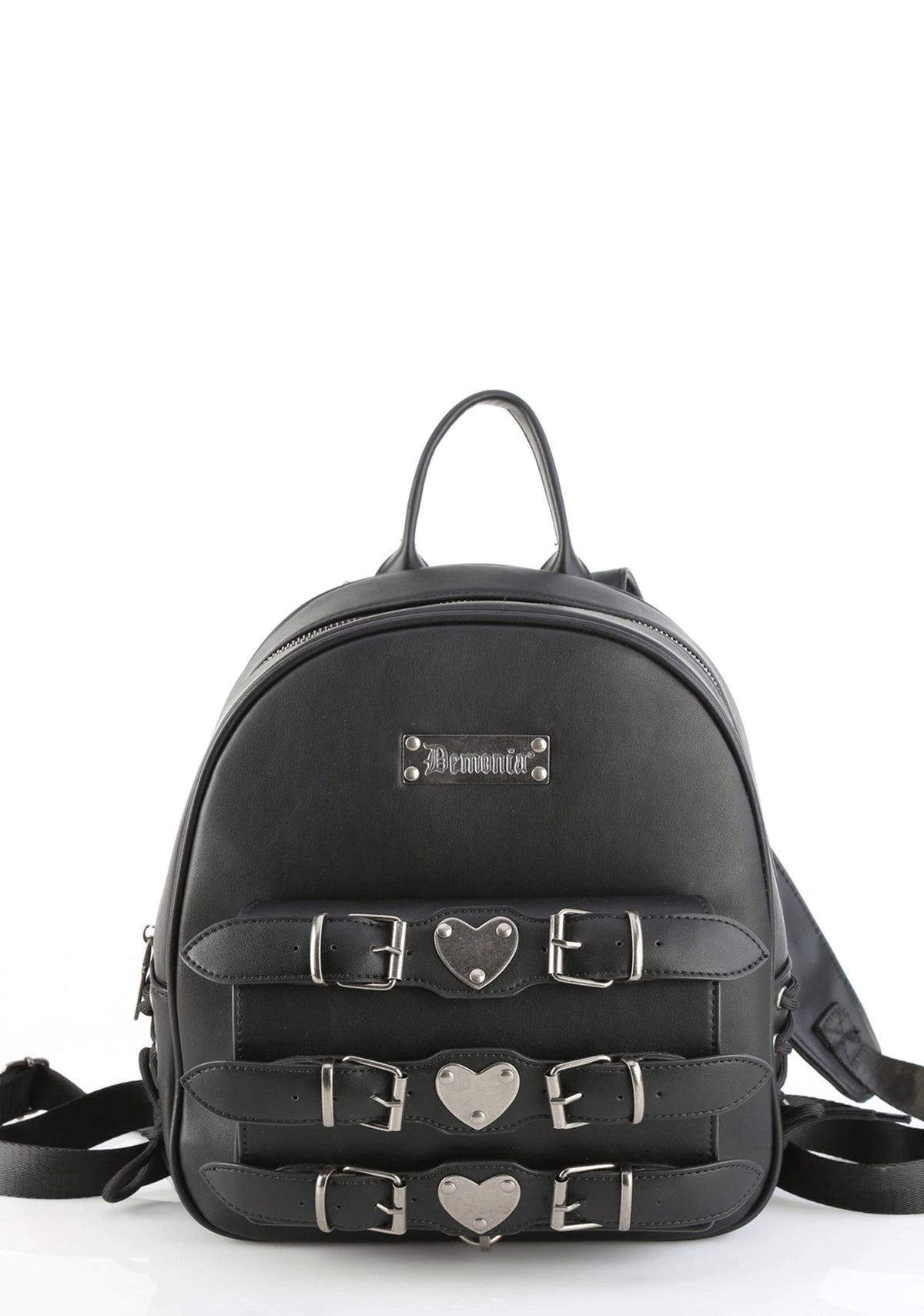 Faux Leather Mini Backpack - Black
