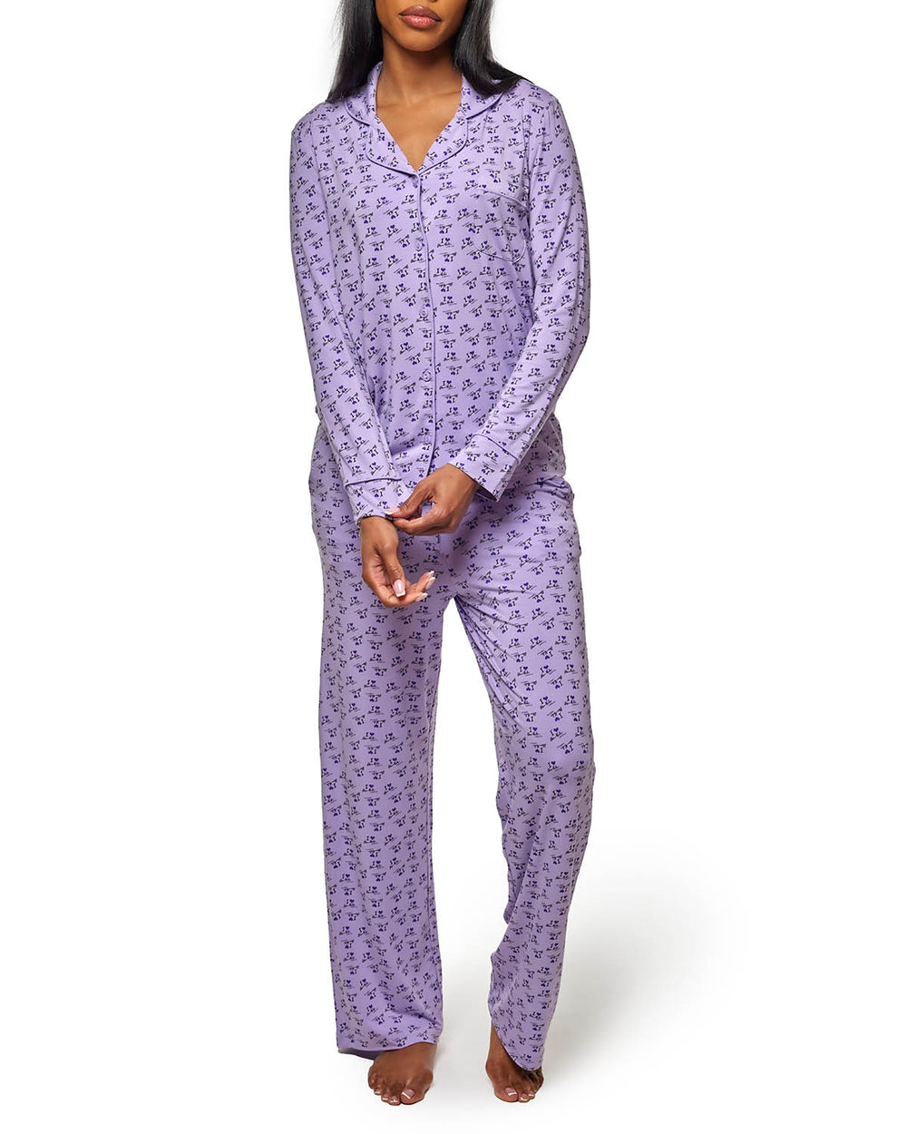 Button-Down Pajama Set - Purple