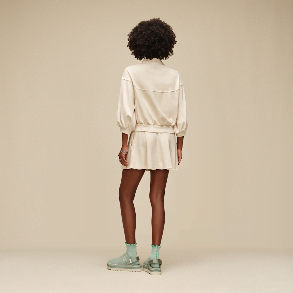 Women's Ruffled Quarter Socks - White Orange