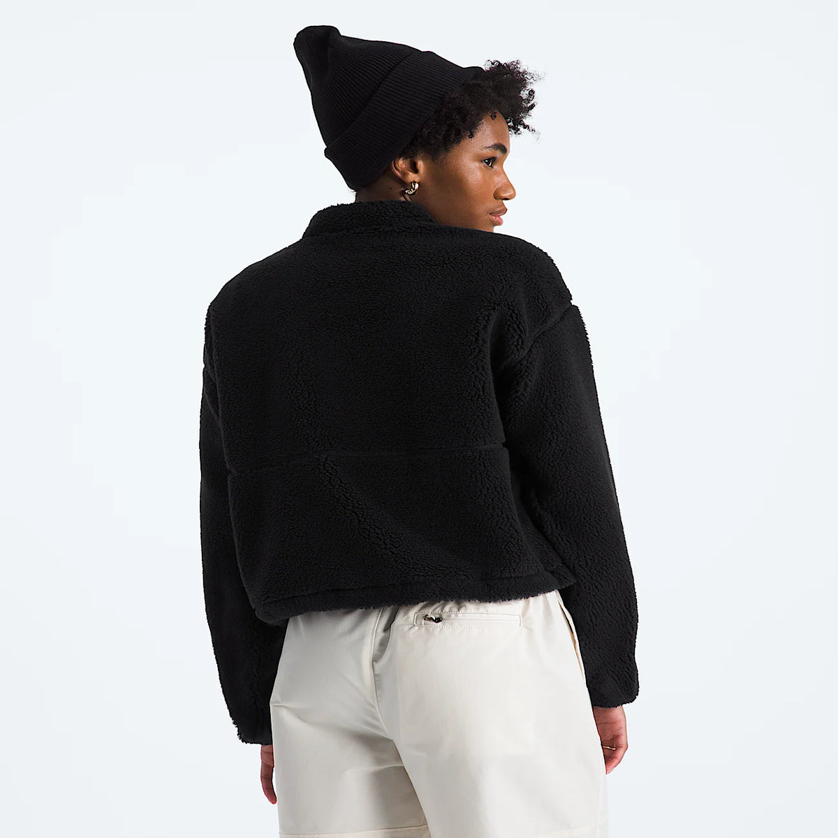 Women's High-Pile Full-Zip Fleece Jacket - Black