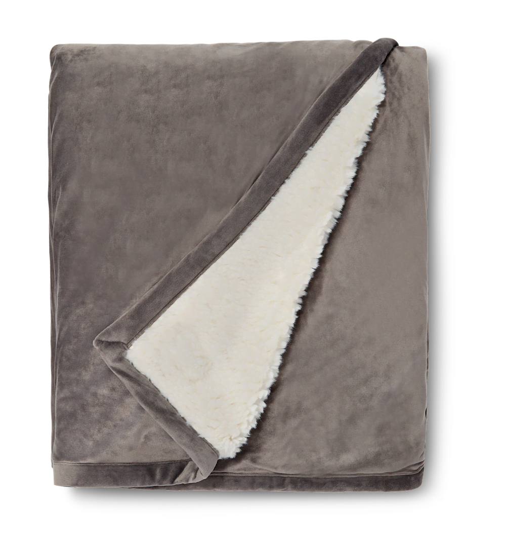 Reversible Sherpa Fleece Throw
