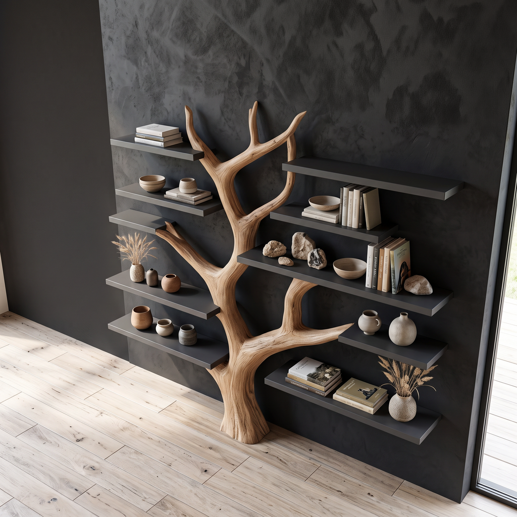 Rustic Tree Bookshelf
