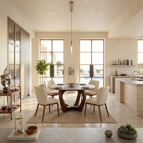 Elegant Round Dining Table For Minimalist Modern Interior